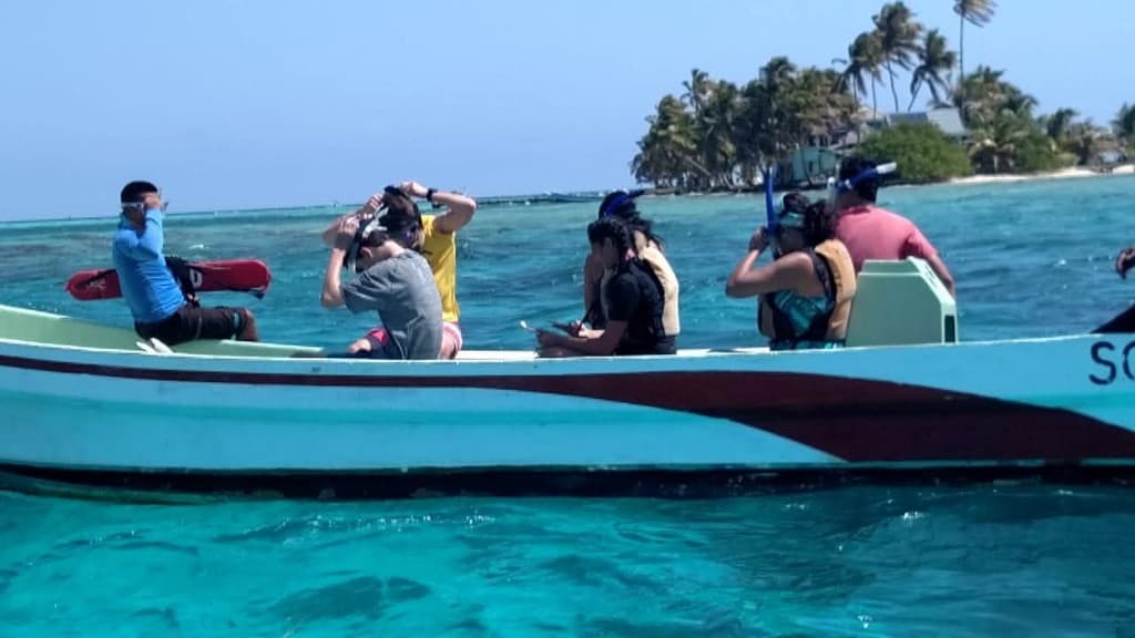 Snorkeling the Belize Barrier Reef from Hawk Caye Lodge